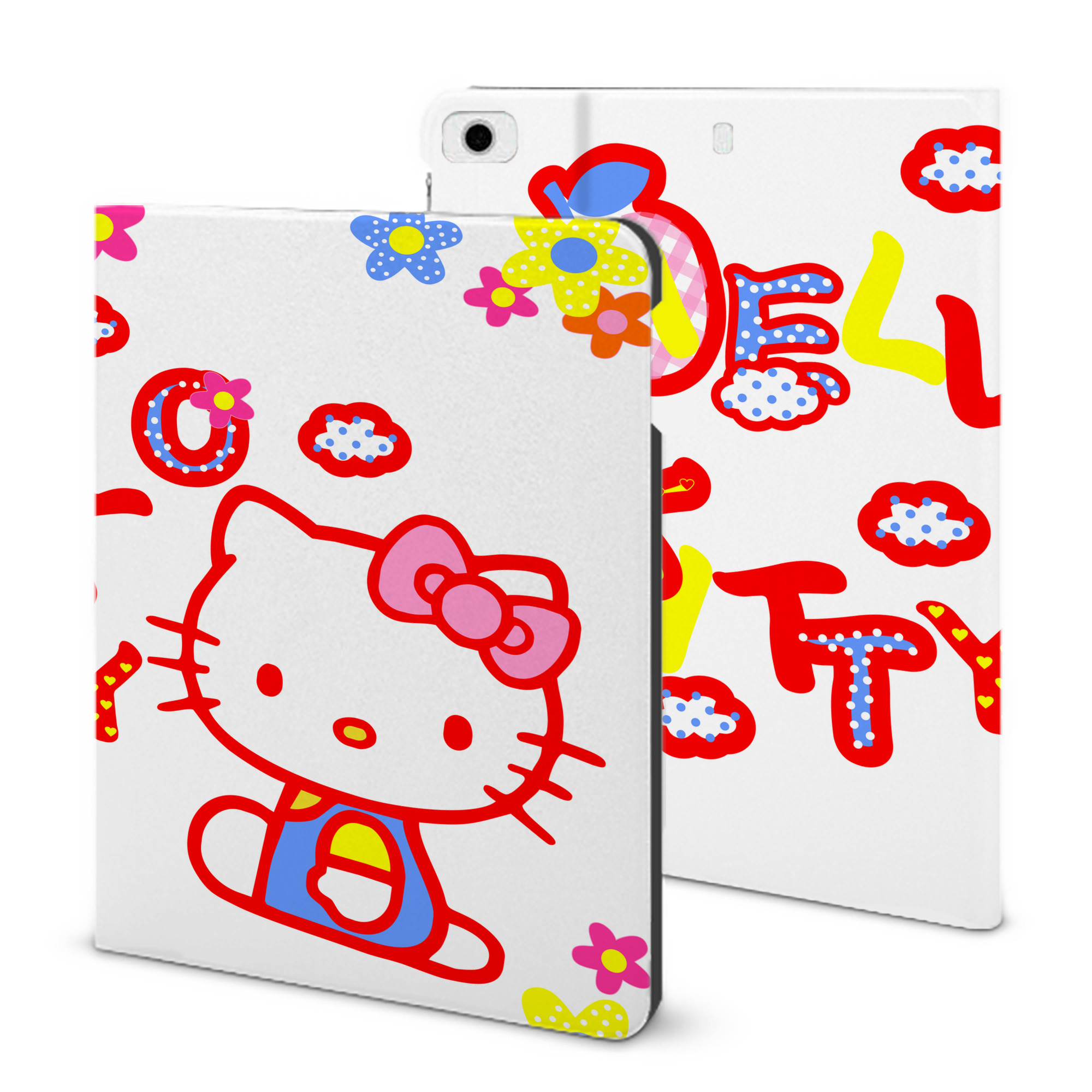 （画像用） Hello Kitty ハローキティ IPad ケース ブック型 PUレザー TPU 耐衝撃 軽量 薄型 ペン収納なし 全面保護 IPad 各モデル対応